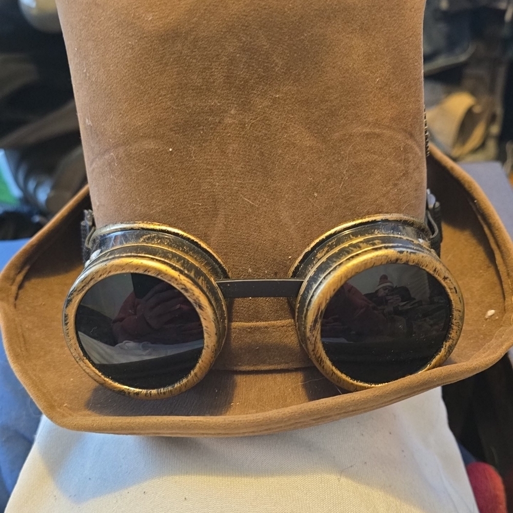 Source Unknown Steampunk Brown Hat With Gear Acce… - image 3